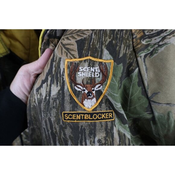 Vintage 90s Mens XL Distressed Quilted Realtree Camouflage Hooded Jacket AS IS - Picture 4 of 16